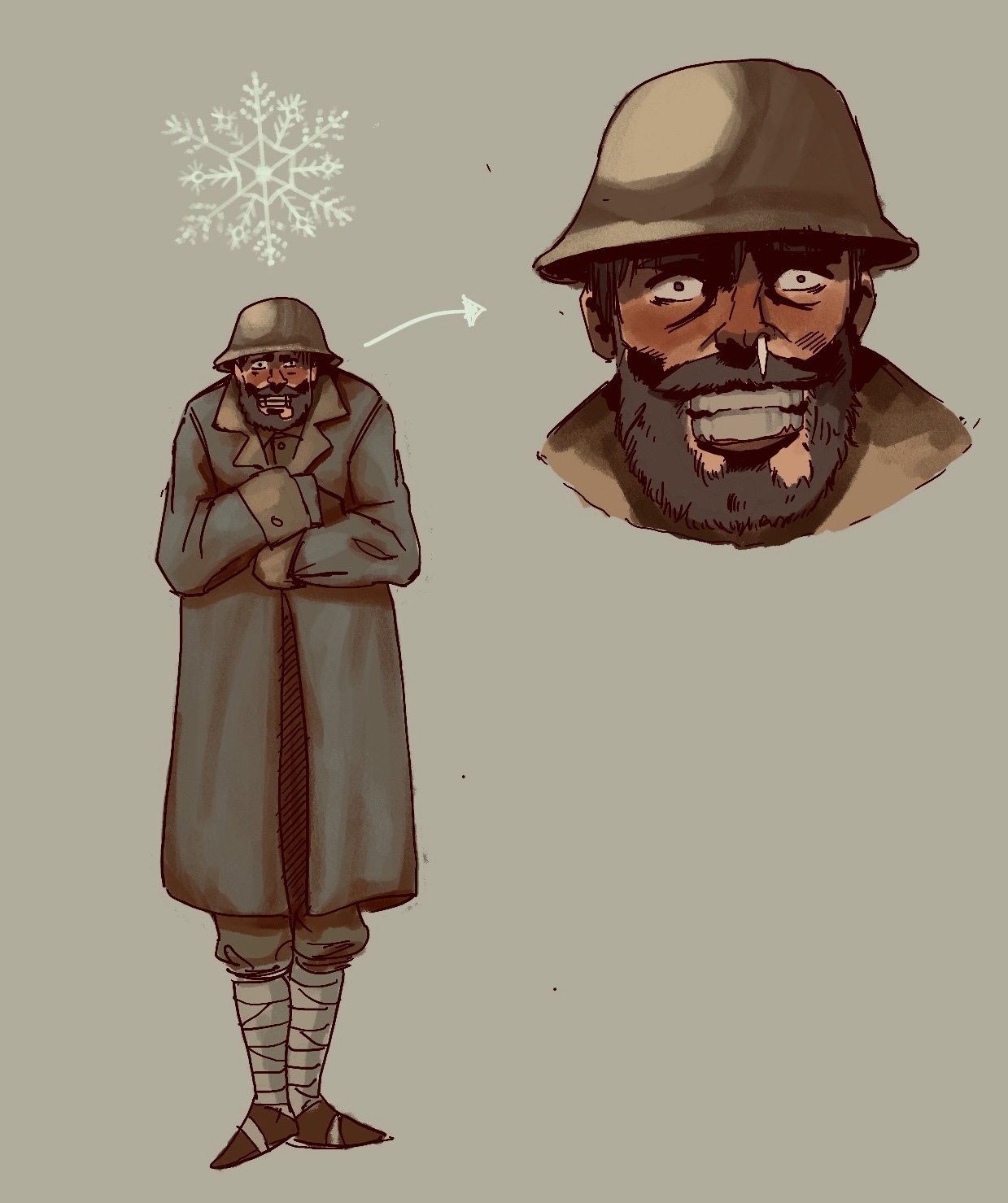 Soldier suffering from hypothermia