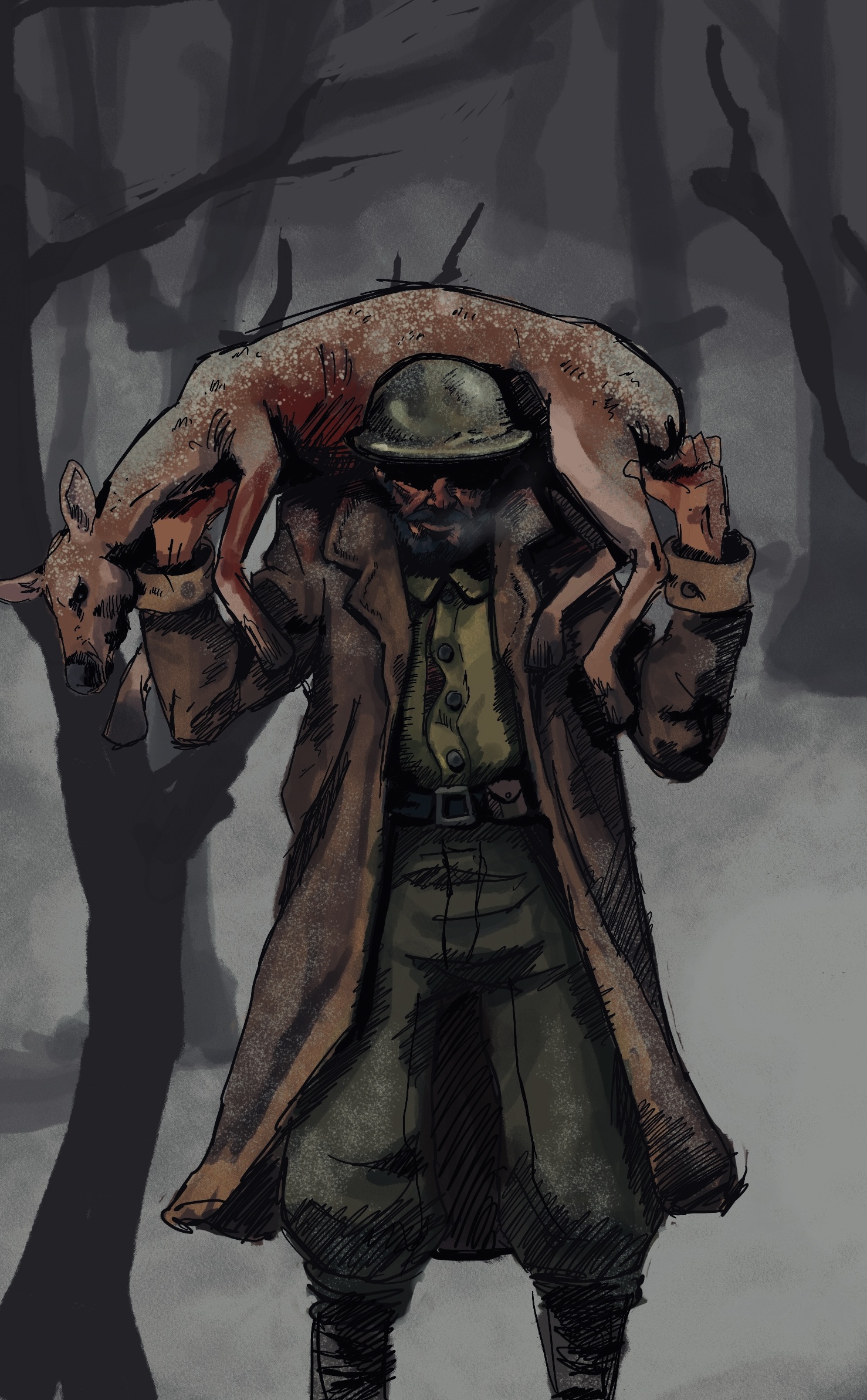 The Explorer carrying a hunted deer